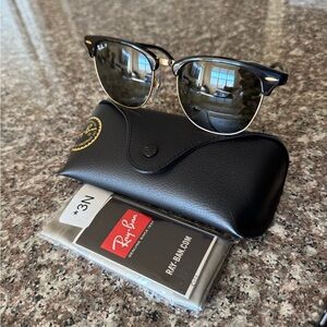 Ray-Ban Clubmaster Sunglasses Black & Gold with Green Lenses